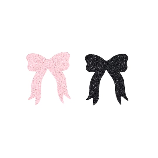 2" Pink & Black Bow Glitter Confetti by Celebrate It™